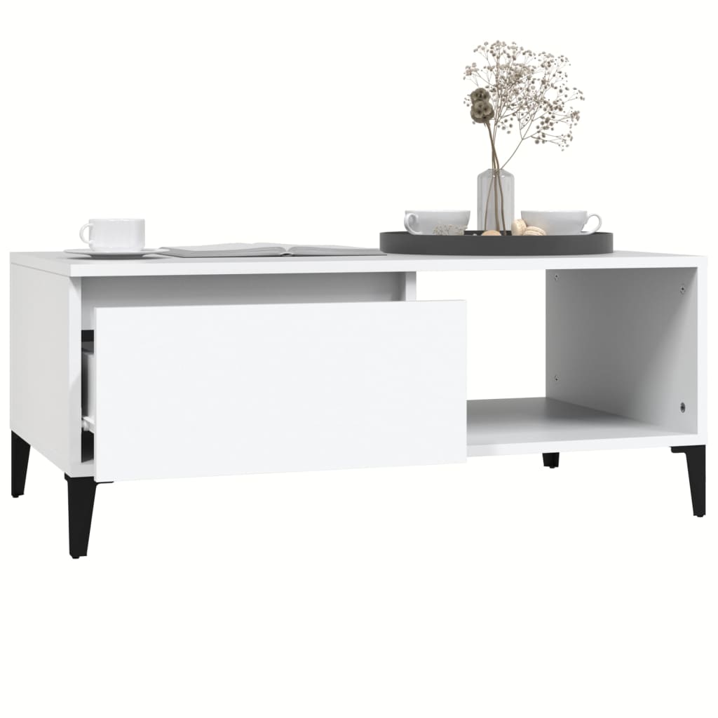 Table basse Blanc 90x50x36,5 cm Bois d’ingénierie - Tables basses