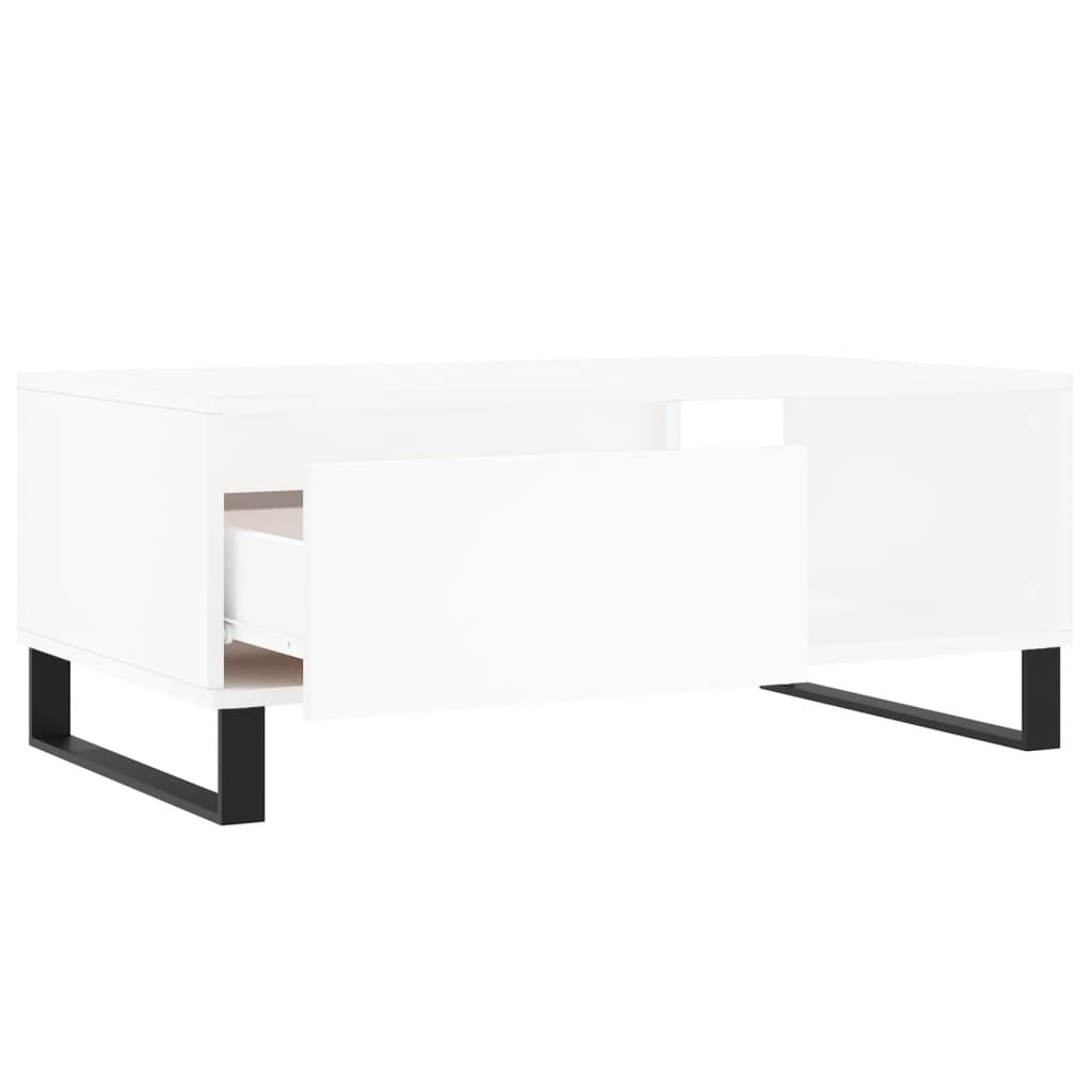 Table basse Blanc 90x50x36,5 cm Bois d’ingénierie - Tables basses