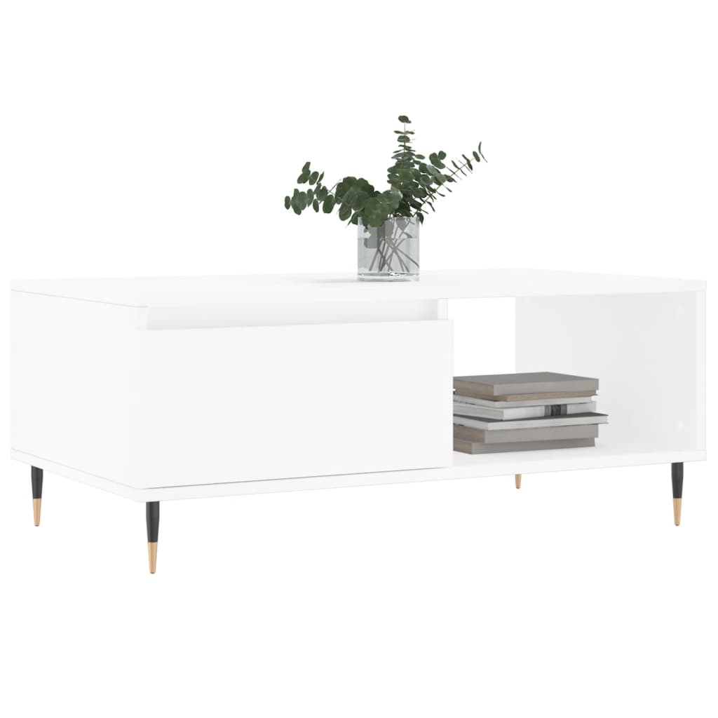 Table basse Blanc 90x50x36,5 cm Bois d’ingénierie - Tables basses