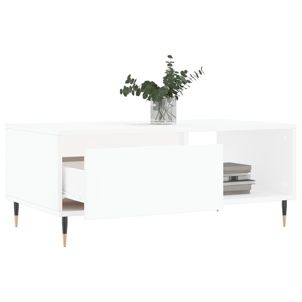 Table basse Blanc 90x50x36,5 cm Bois d’ingénierie - Tables basses