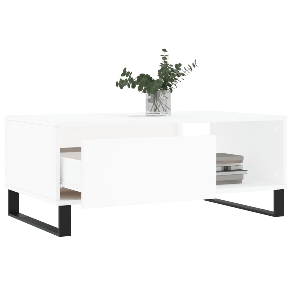 Table basse Blanc 90x50x36,5 cm Bois d’ingénierie - Tables basses