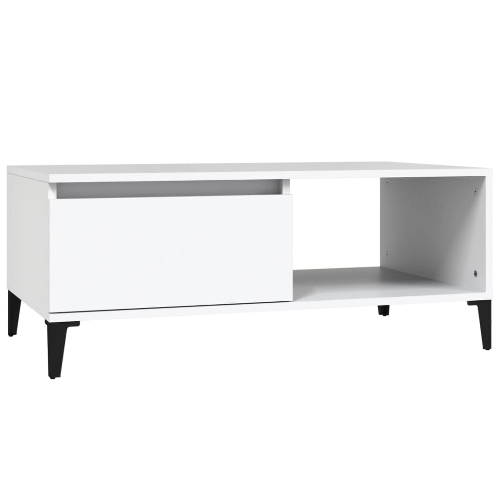 Table basse Blanc 90x50x36,5 cm Bois d’ingénierie - Tables basses