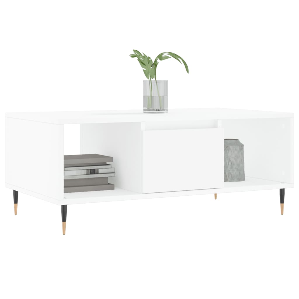 Table basse Blanc 90x50x36,5 cm Bois d’ingénierie - Tables basses