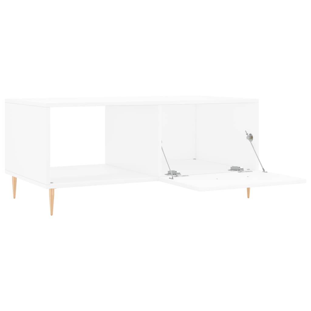 Table basse blanc 90x50x40 cm bois d’ingénierie - Tables basses