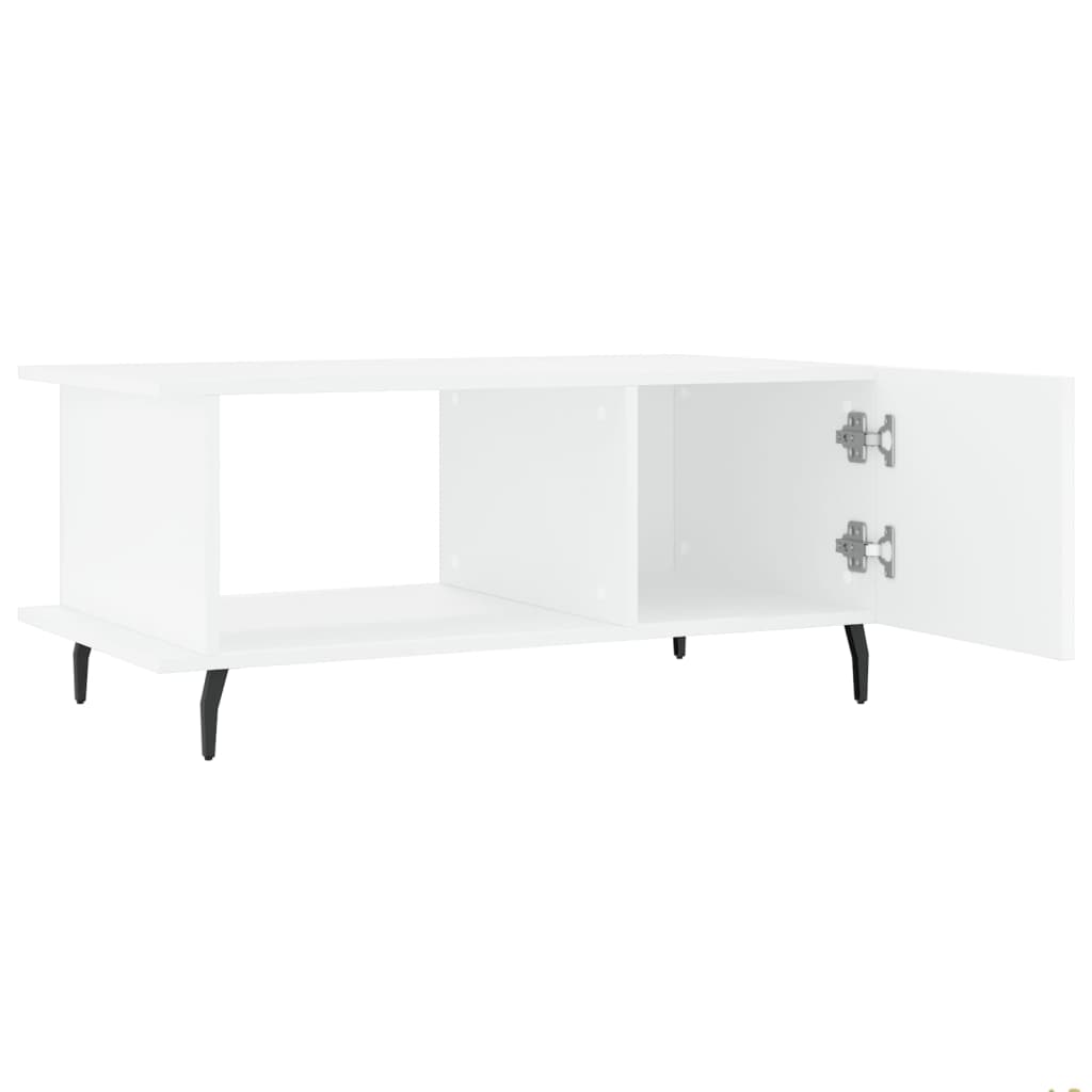 Table basse blanc 90x50x40 cm bois d’ingénierie - Tables basses