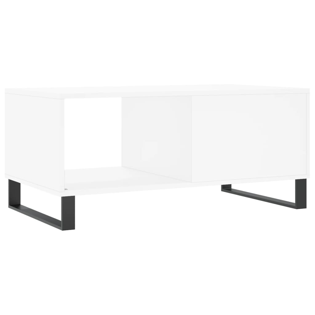 Table basse blanc 90x50x40 cm bois d’ingénierie - Tables basses