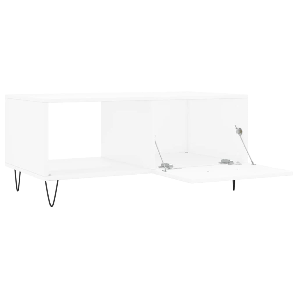 Table basse blanc 90x50x40 cm bois d’ingénierie - Tables basses