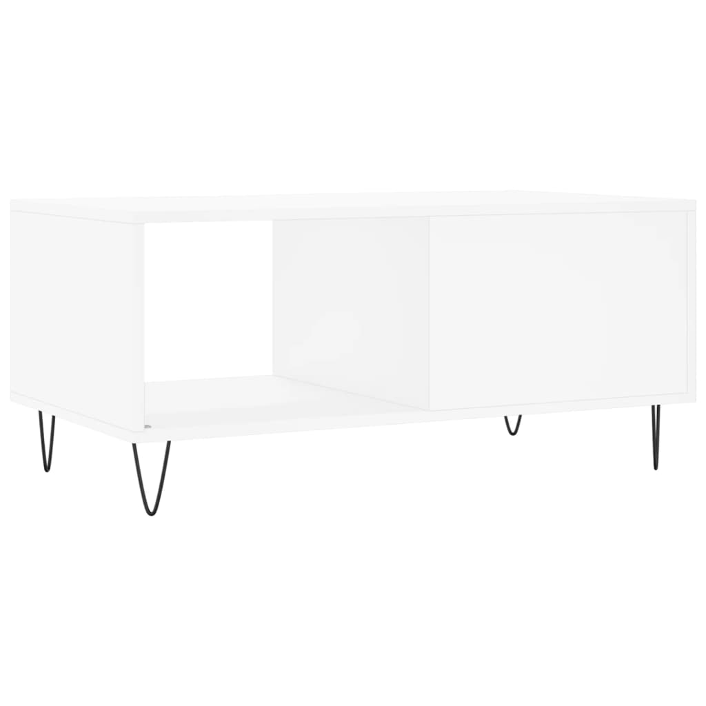 Table basse blanc 90x50x40 cm bois d’ingénierie - Tables basses