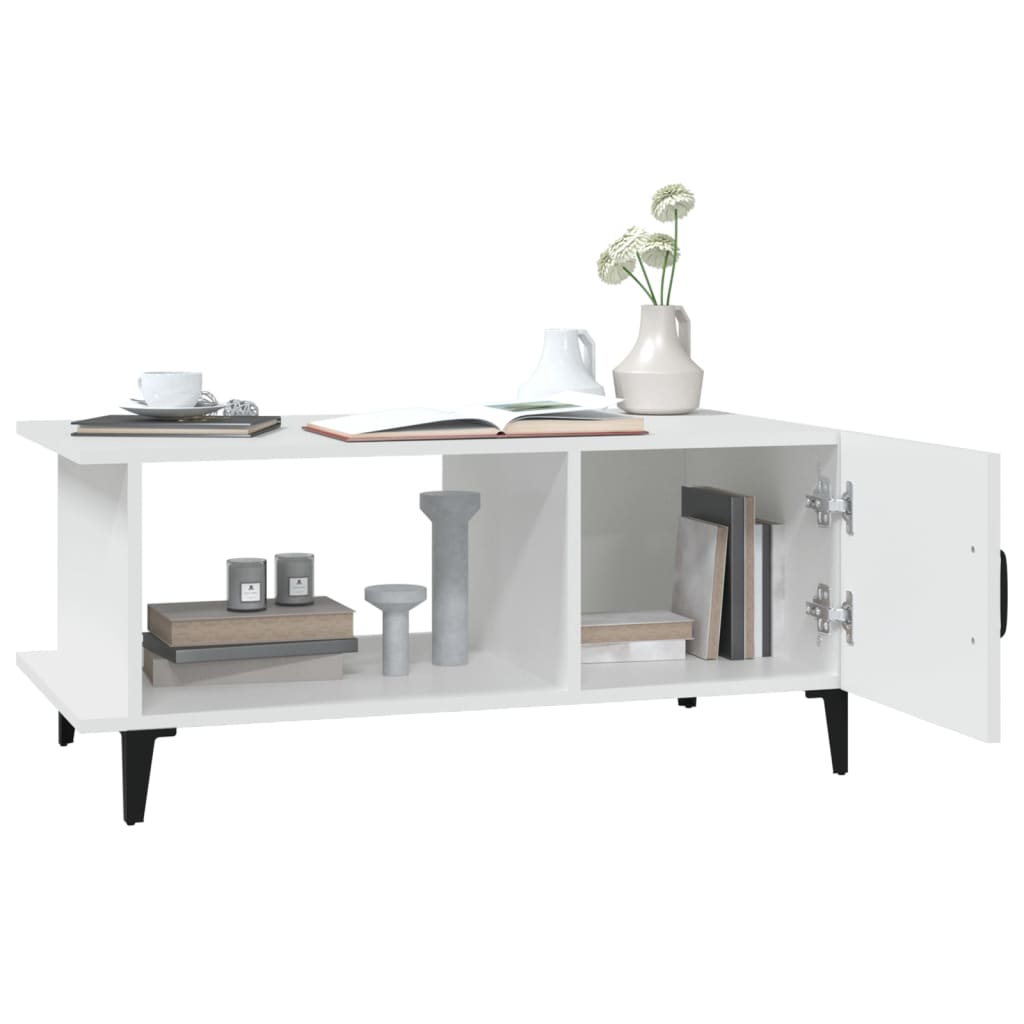 Table basse Blanc 90x50x40 cm Bois d’ingénierie - Tables basses