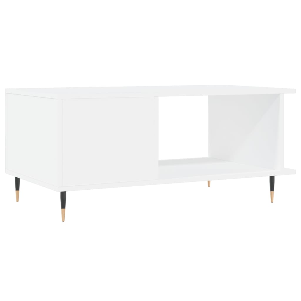 Table basse blanc 90x50x40 cm bois d’ingénierie - Tables basses