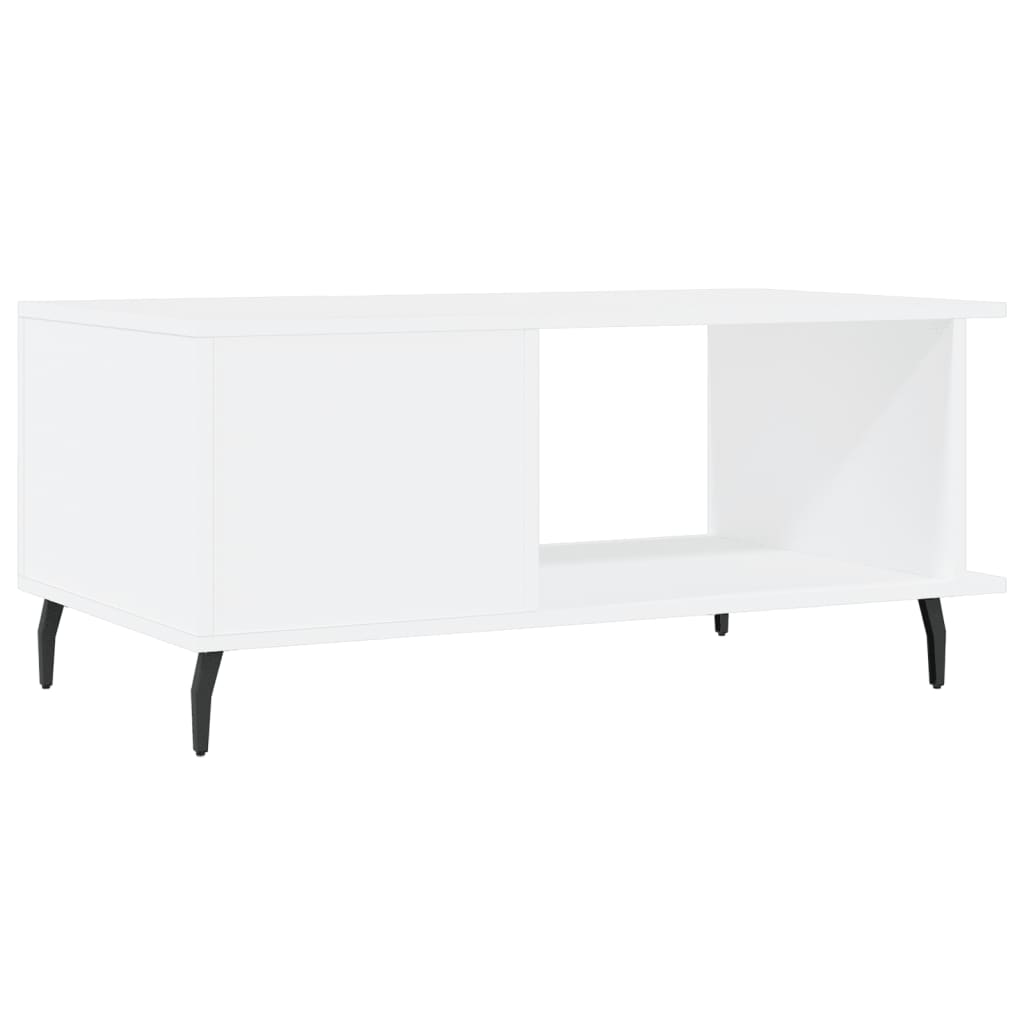 Table basse blanc 90x50x40 cm bois d’ingénierie - Tables basses