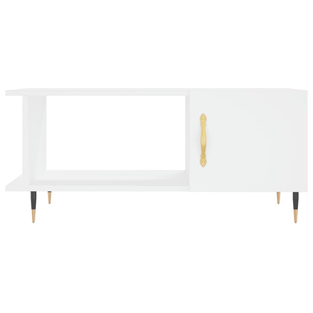 Table basse blanc 90x50x40 cm bois d’ingénierie - Tables basses