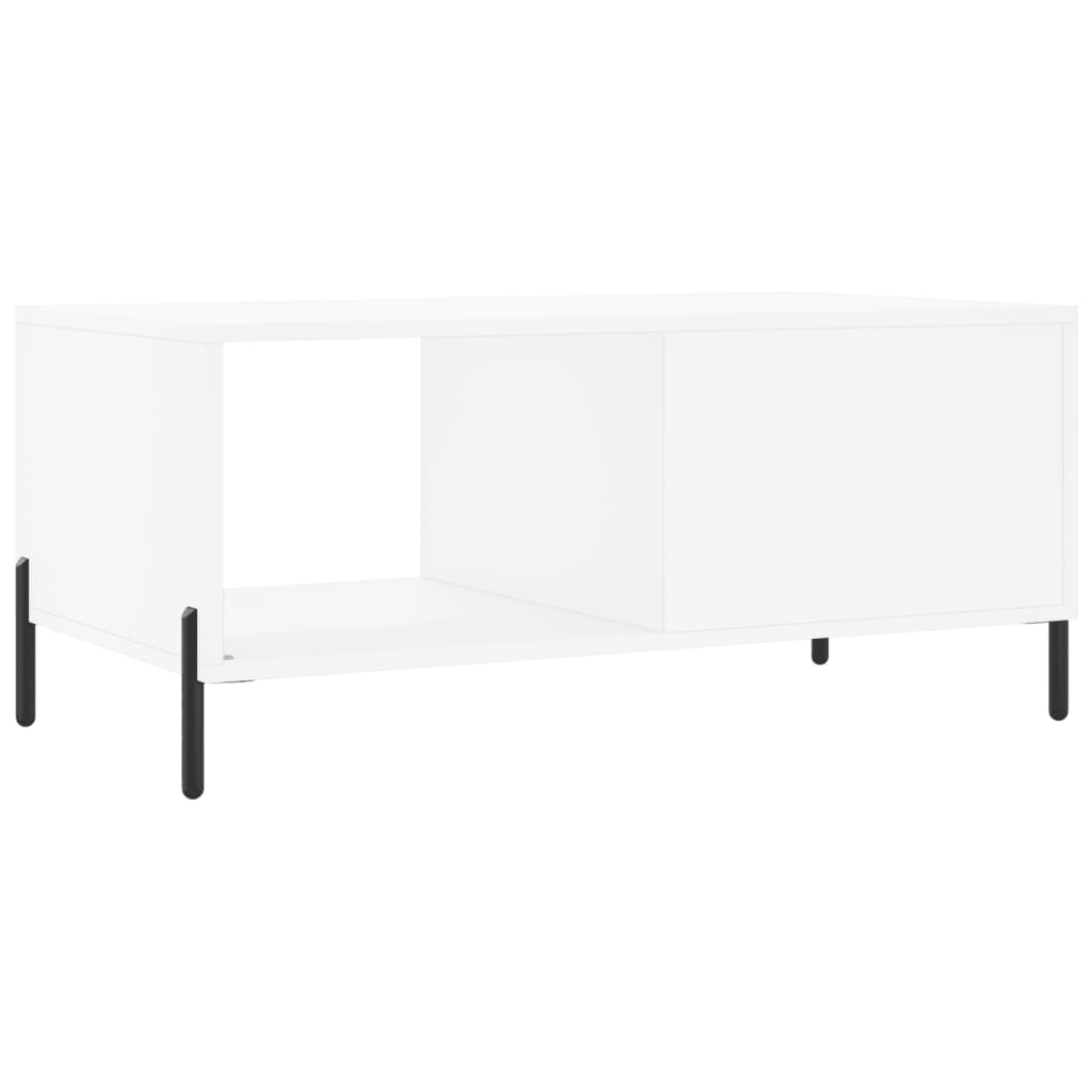 Table basse blanc 90x50x40 cm bois d’ingénierie - Tables basses