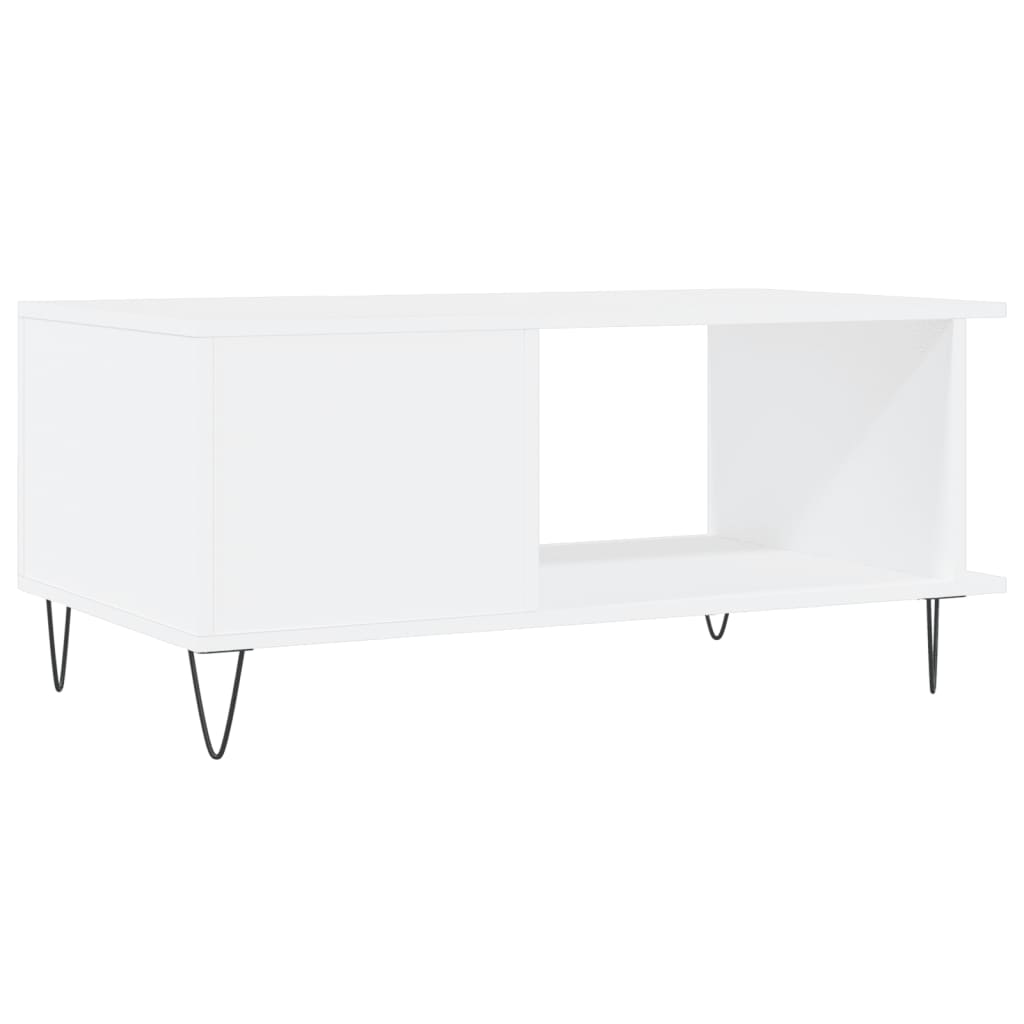 Table basse blanc 90x50x40 cm bois d’ingénierie - Tables basses