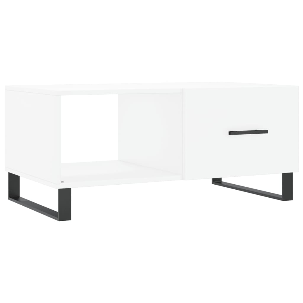 Table basse blanc 90x50x40 cm bois d’ingénierie - Tables basses