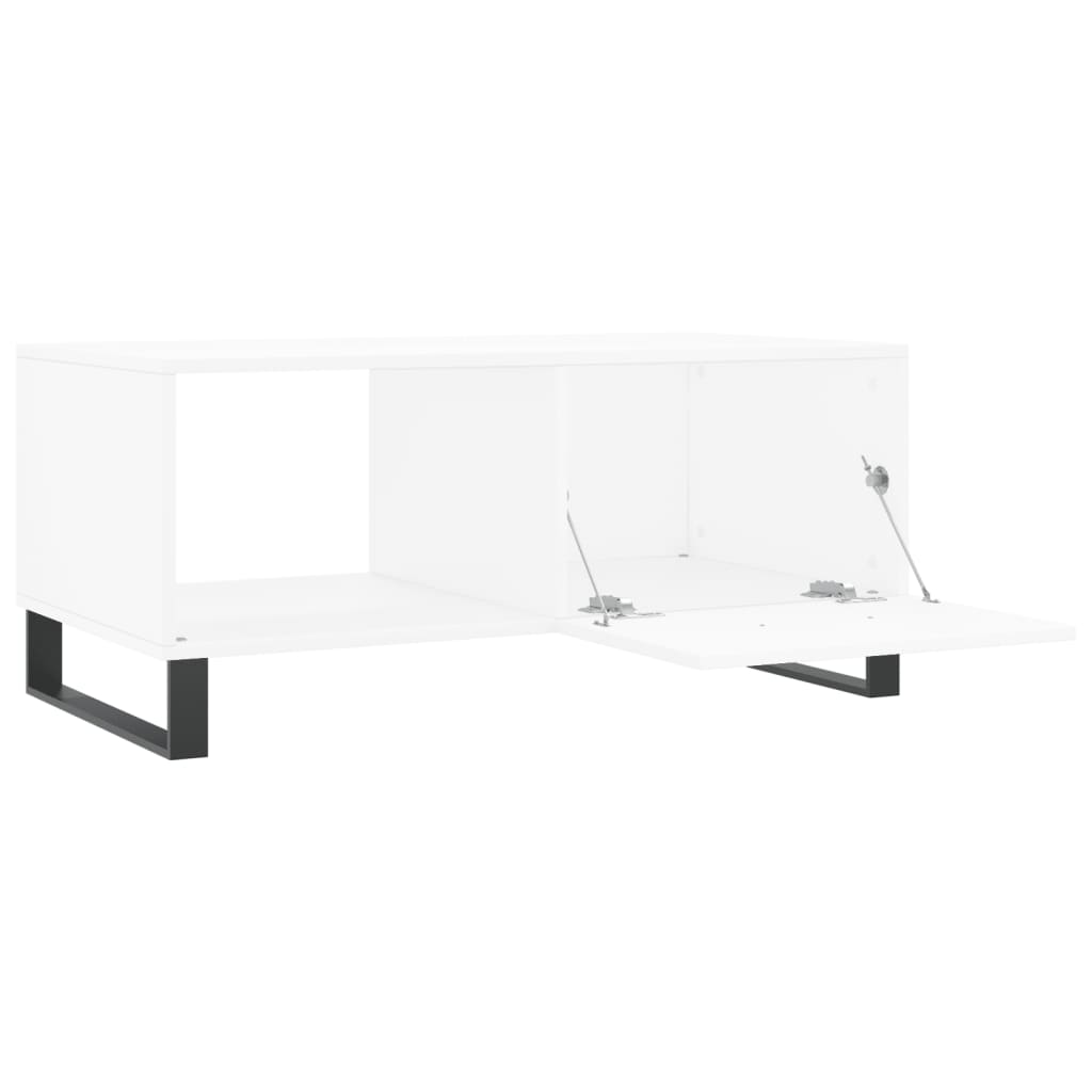 Table basse blanc 90x50x40 cm bois d’ingénierie - Tables basses