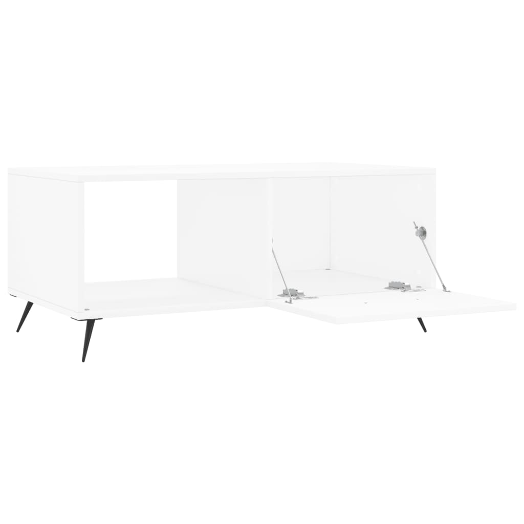 Table basse blanc 90x50x40 cm bois d’ingénierie - Tables basses