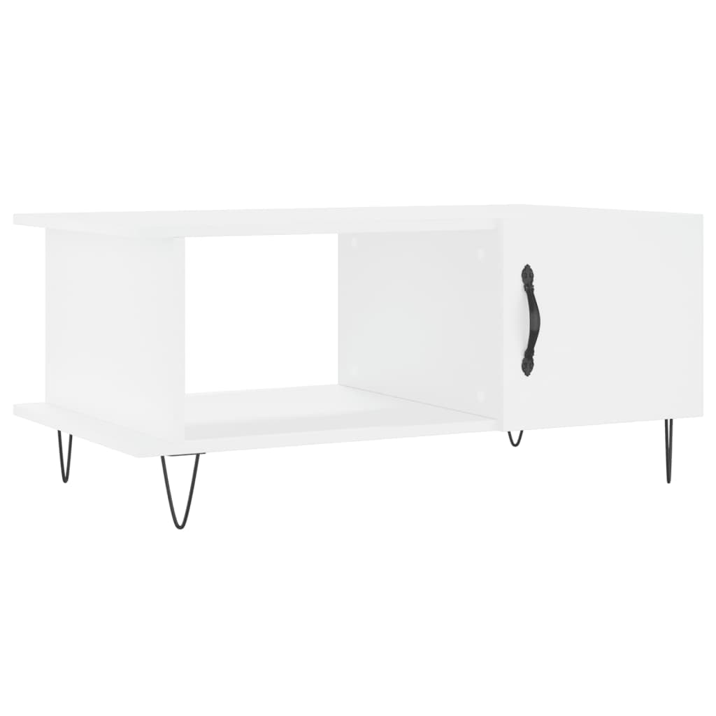 Table basse blanc 90x50x40 cm bois d’ingénierie - Tables basses