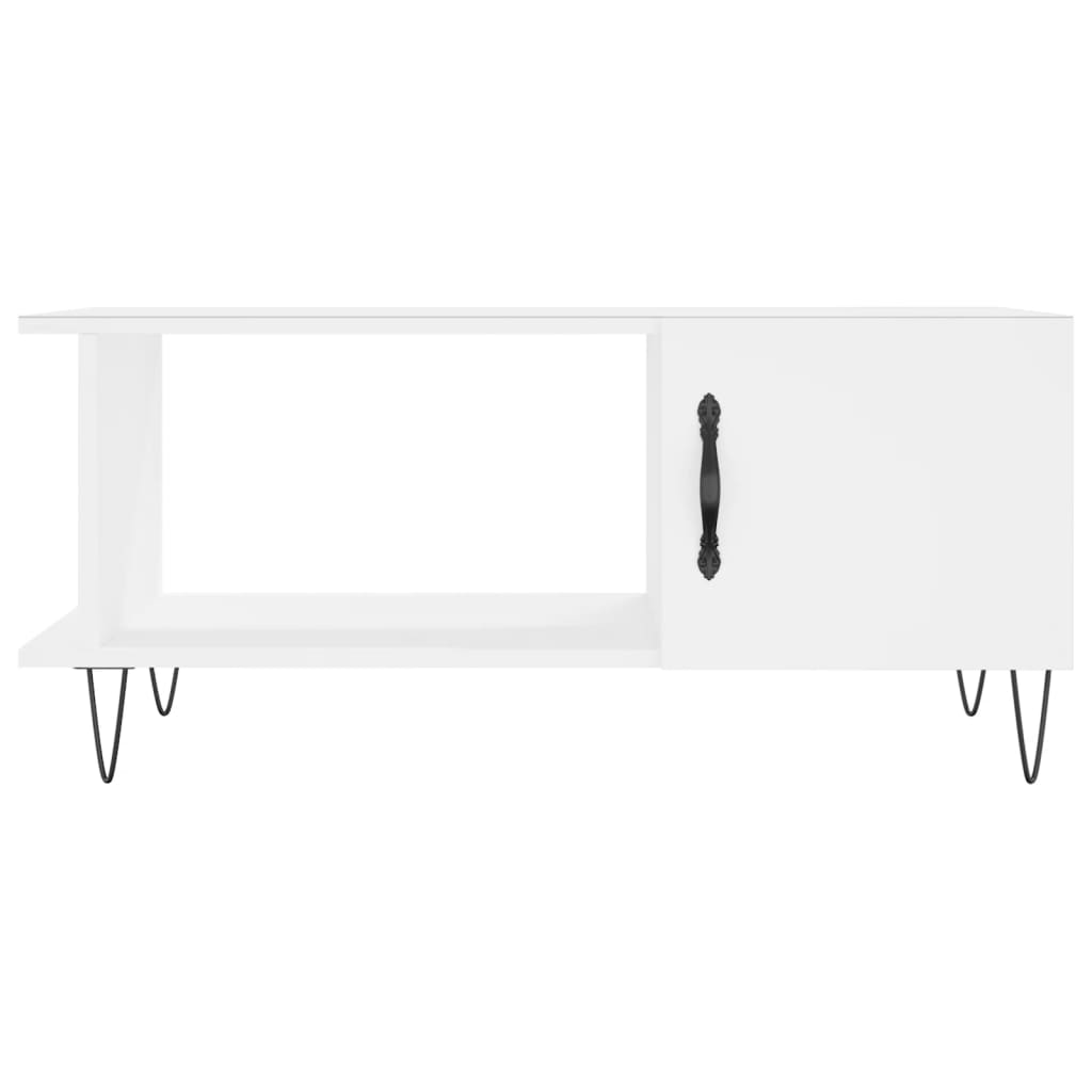 Table basse blanc 90x50x40 cm bois d’ingénierie - Tables basses