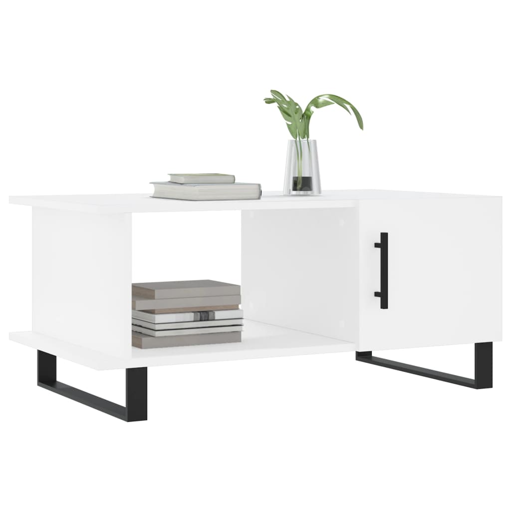 Table basse blanc 90x50x40 cm bois d’ingénierie - Tables basses