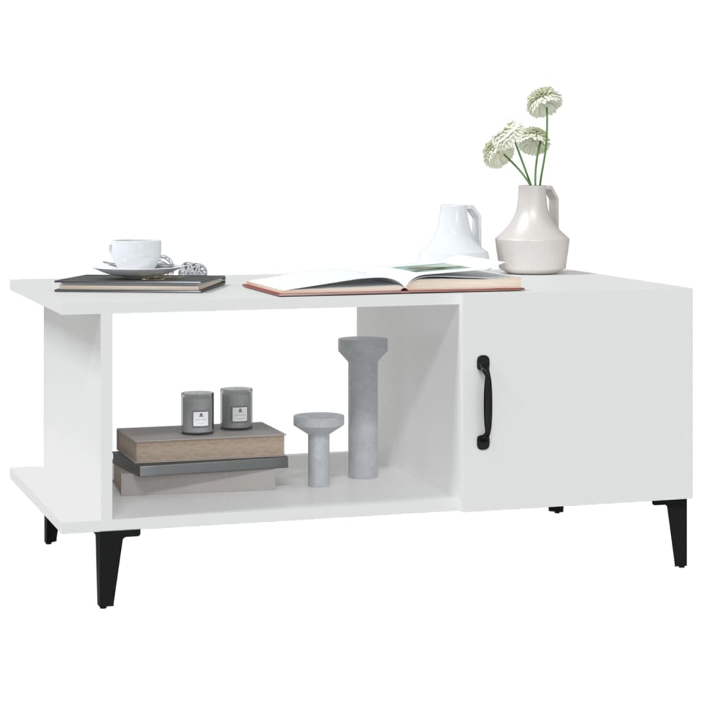 Table basse Blanc 90x50x40 cm Bois d’ingénierie - Tables basses