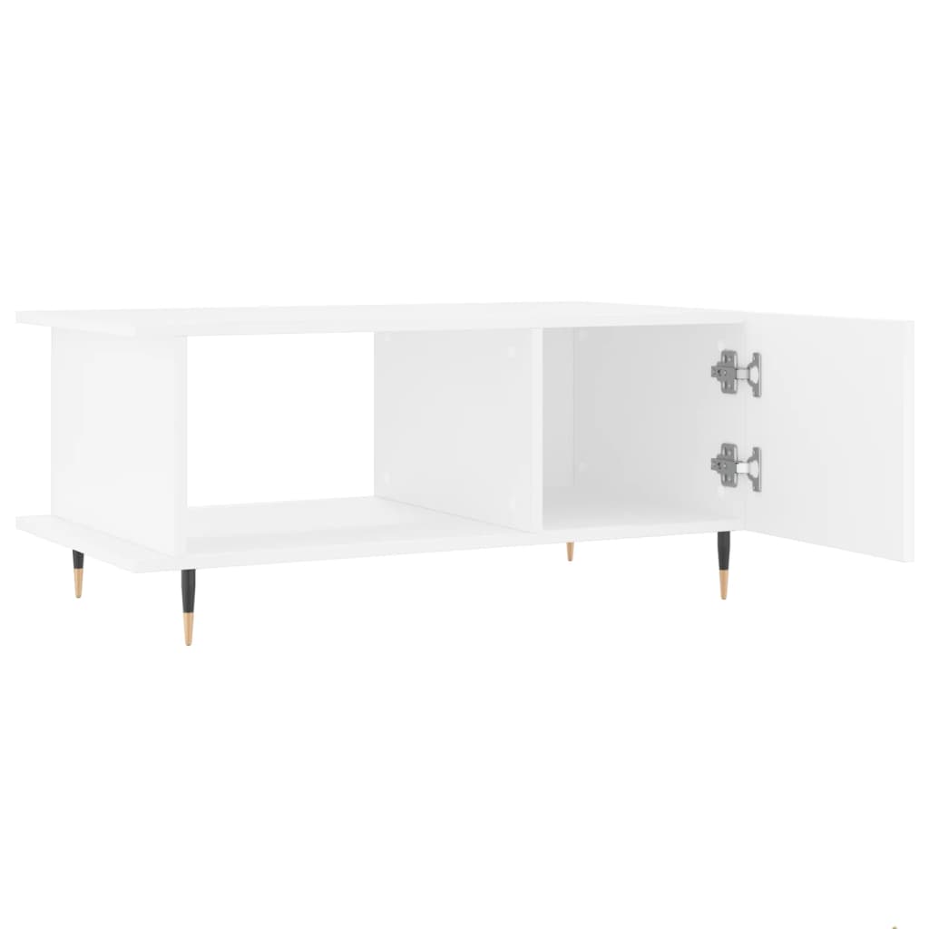 Table basse blanc 90x50x40 cm bois d’ingénierie - Tables basses