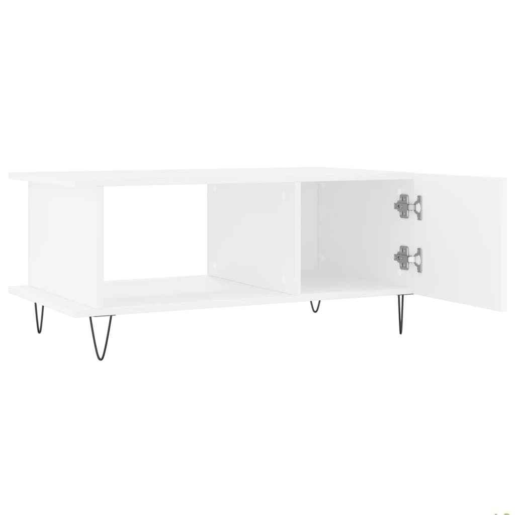 Table basse blanc 90x50x40 cm bois d’ingénierie - Tables basses