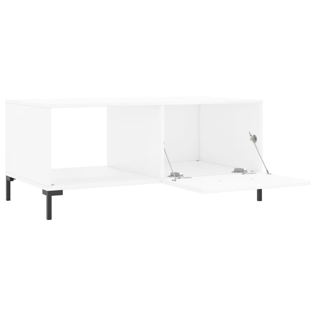 Table basse blanc 90x50x40 cm bois d’ingénierie - Tables basses