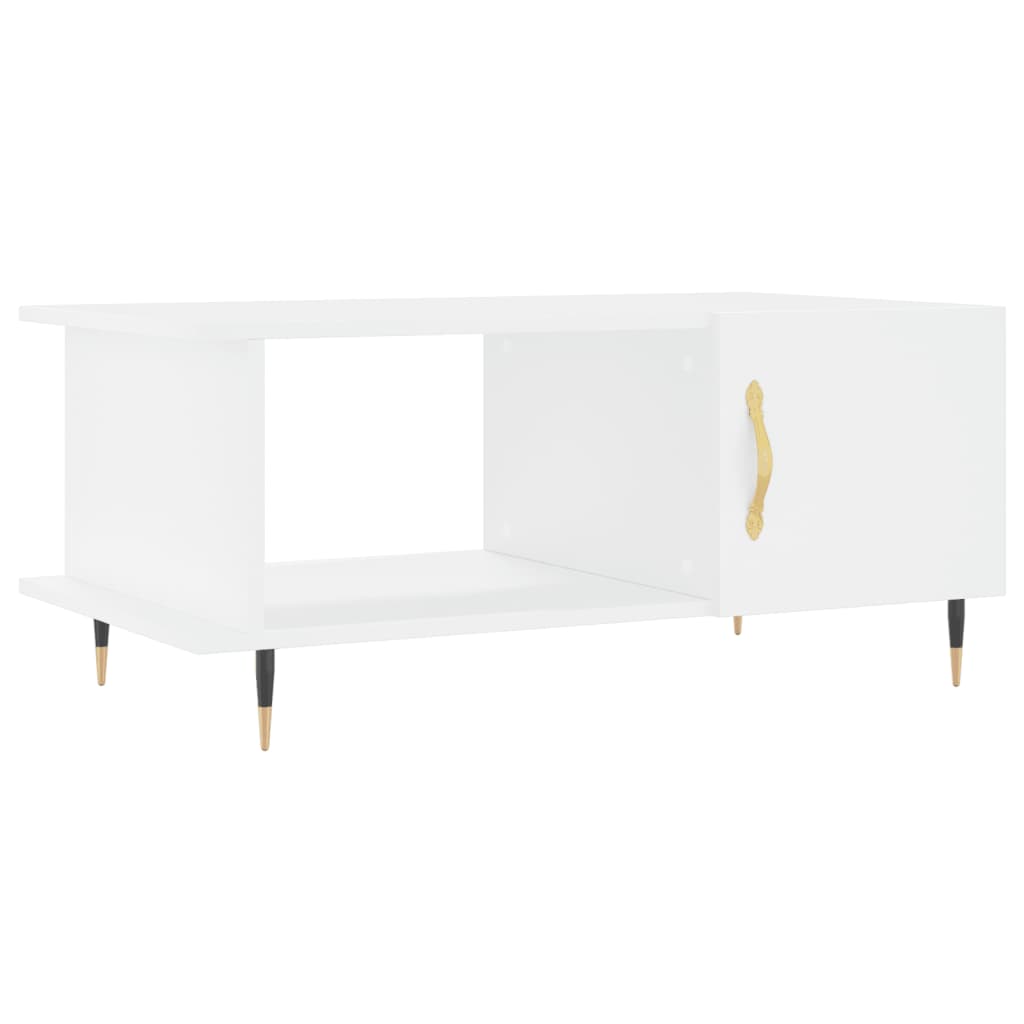Table basse blanc 90x50x40 cm bois d’ingénierie - Tables basses