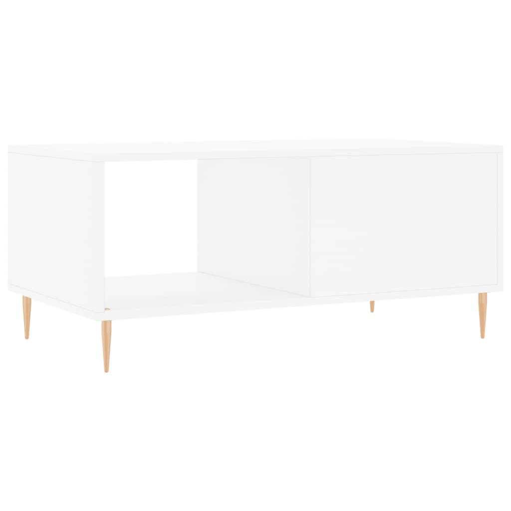 Table basse blanc 90x50x40 cm bois d’ingénierie - Tables basses