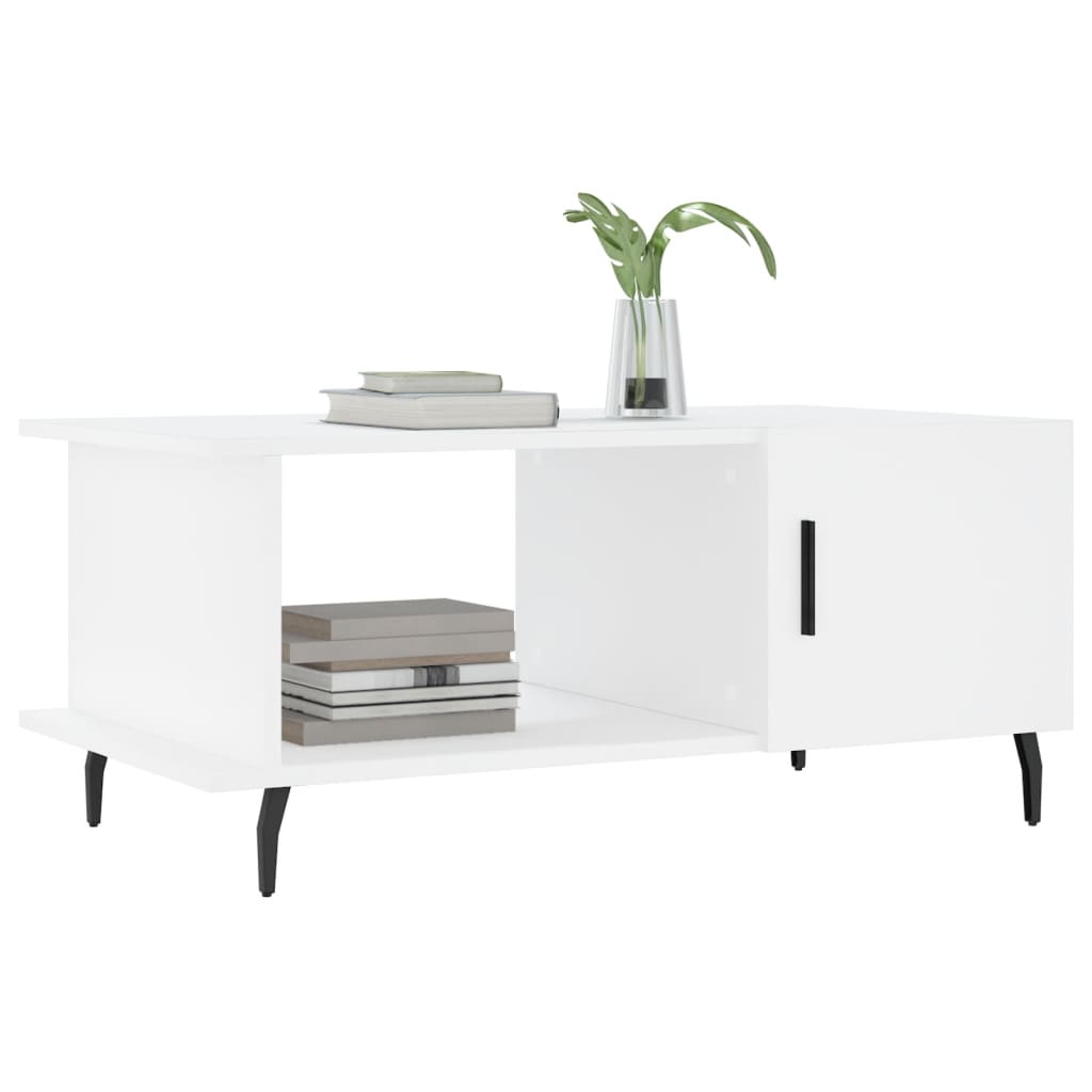 Table basse blanc 90x50x40 cm bois d’ingénierie - Tables basses