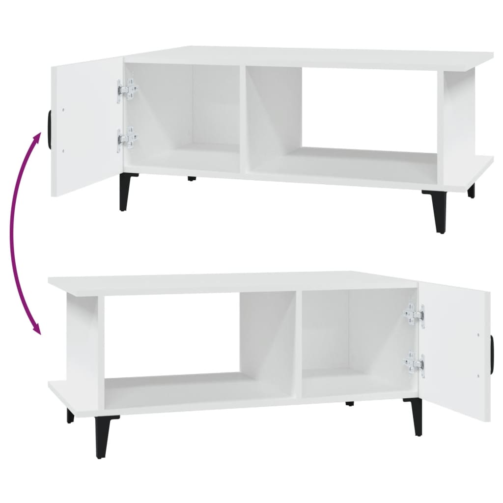 Table basse Blanc 90x50x40 cm Bois d’ingénierie - Tables basses