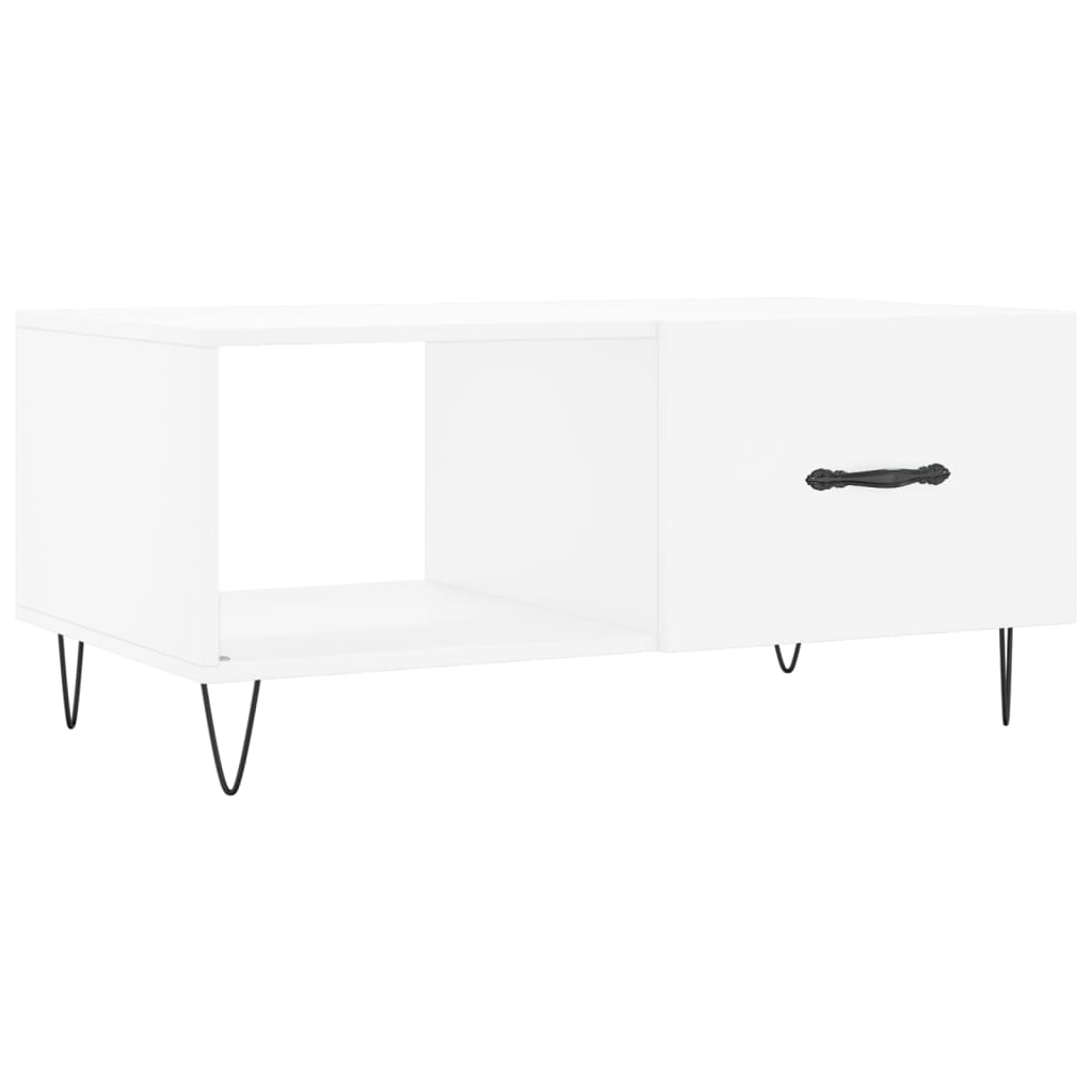 Table basse blanc 90x50x40 cm bois d’ingénierie - Tables basses