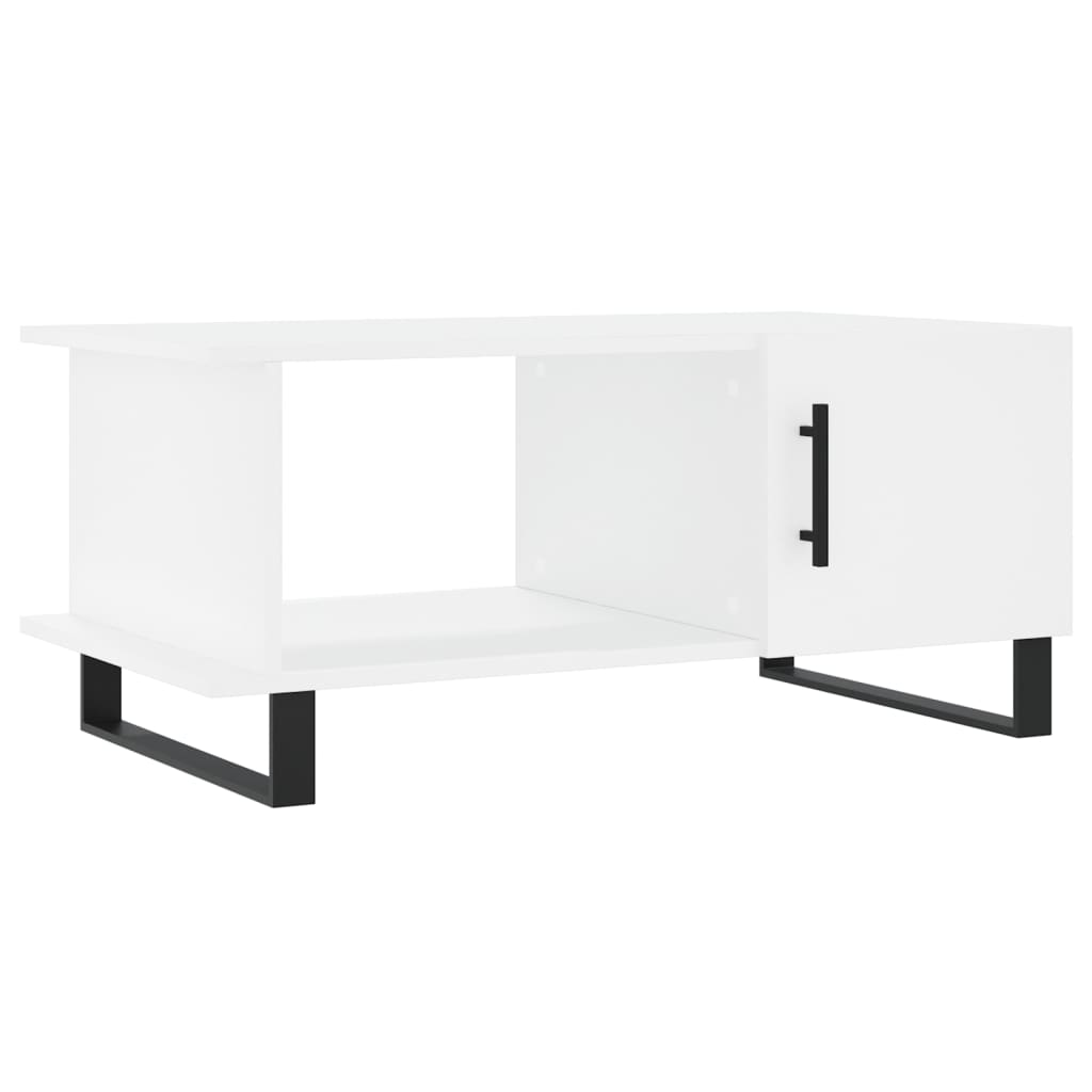 Table basse blanc 90x50x40 cm bois d’ingénierie - Tables basses