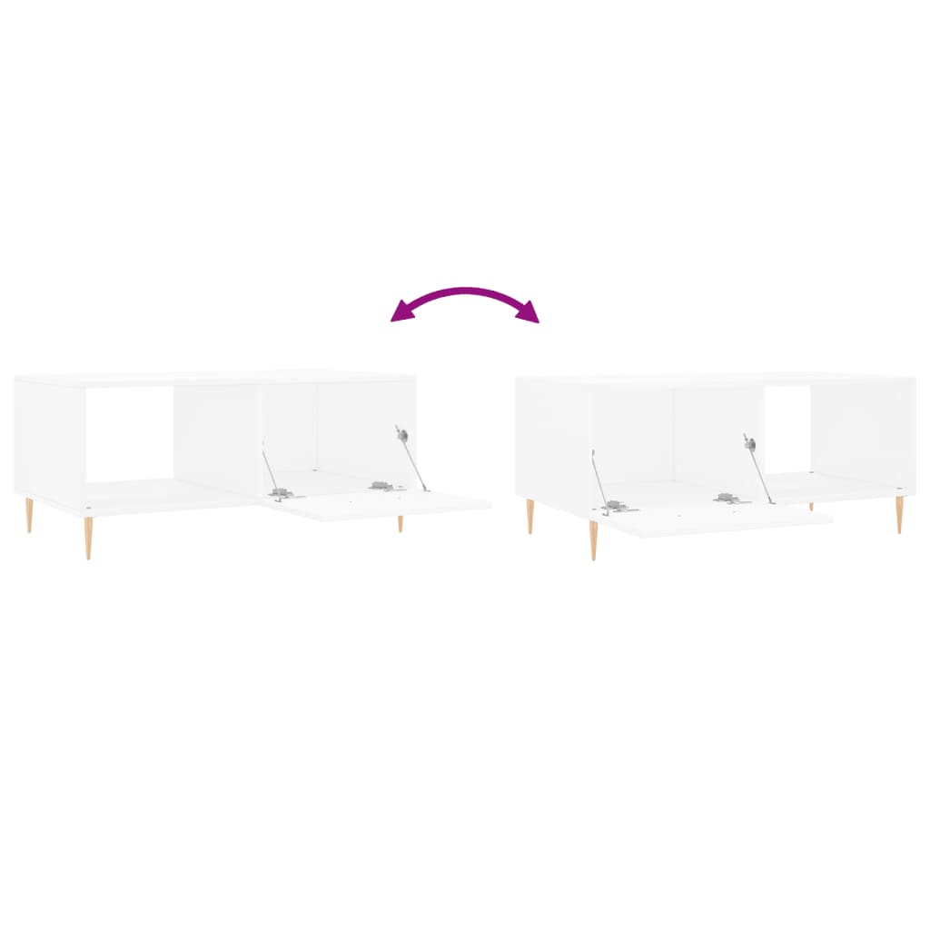 Table basse blanc 90x50x40 cm bois d’ingénierie - Tables basses