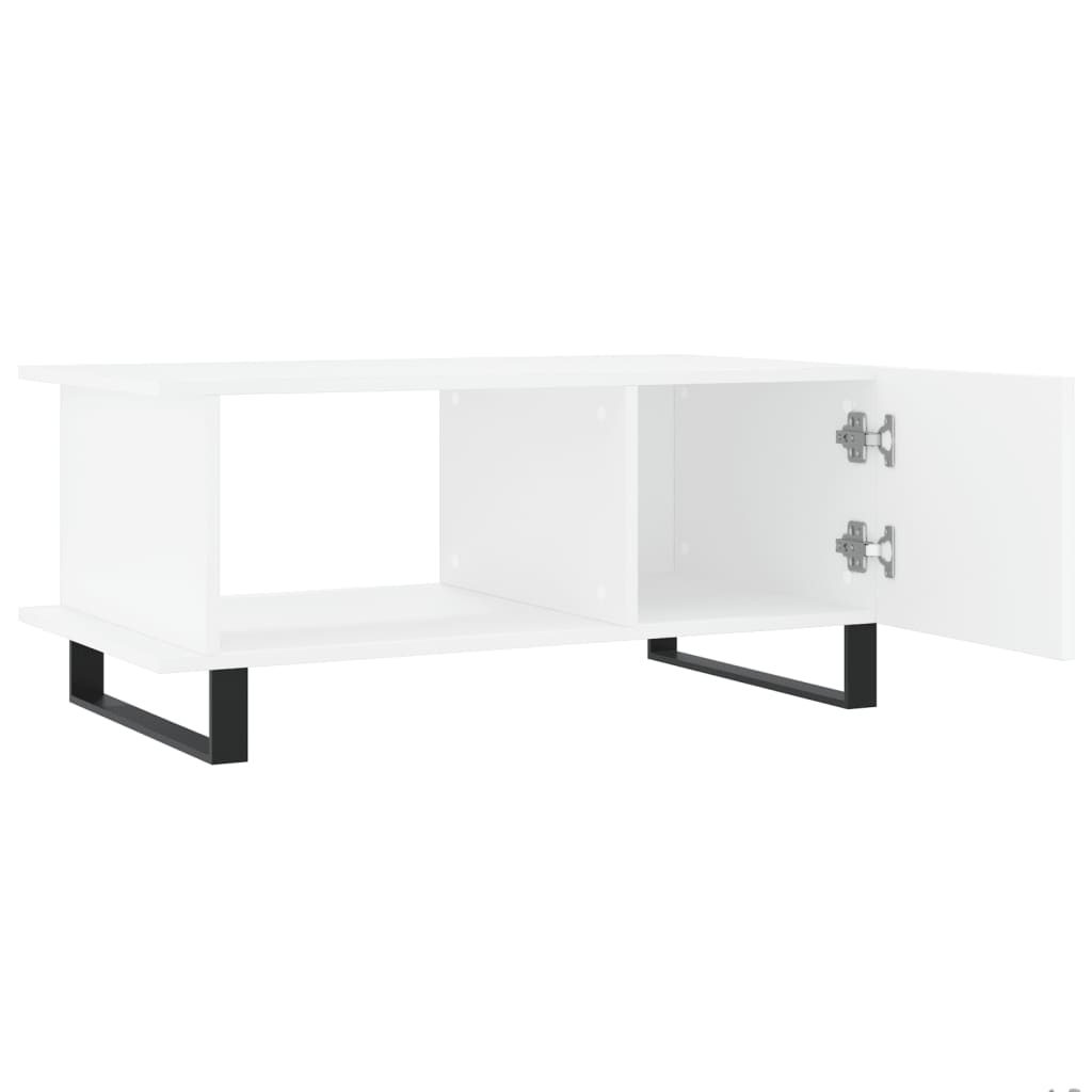 Table basse blanc 90x50x40 cm bois d’ingénierie - Tables basses