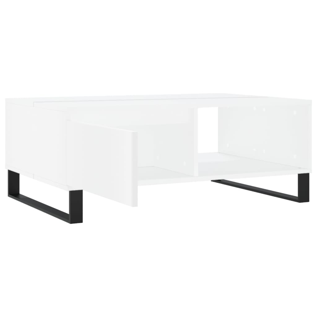 Table basse blanc 90x60x35 cm bois d’ingénierie - Tables basses