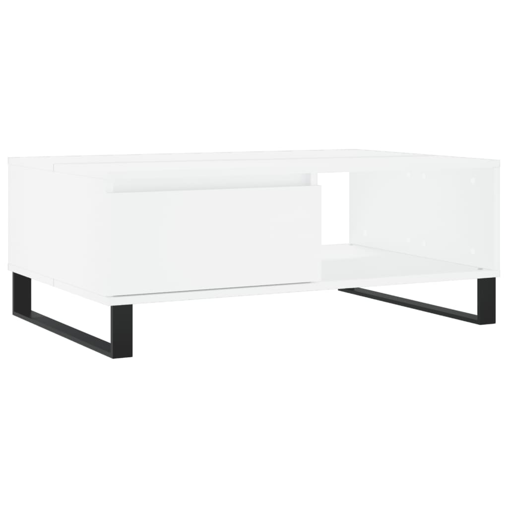Table basse blanc 90x60x35 cm bois d’ingénierie - Tables basses