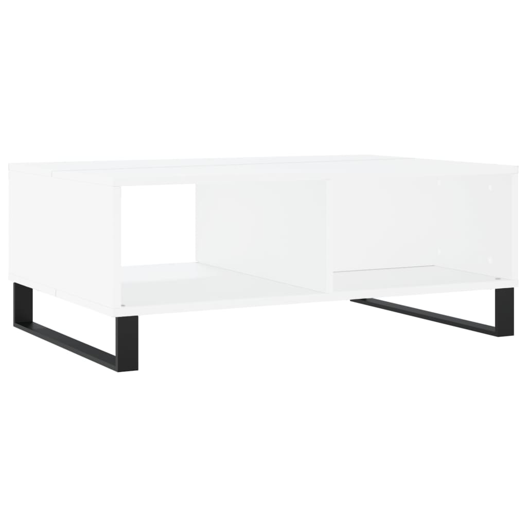 Table basse blanc 90x60x35 cm bois d’ingénierie - Tables basses