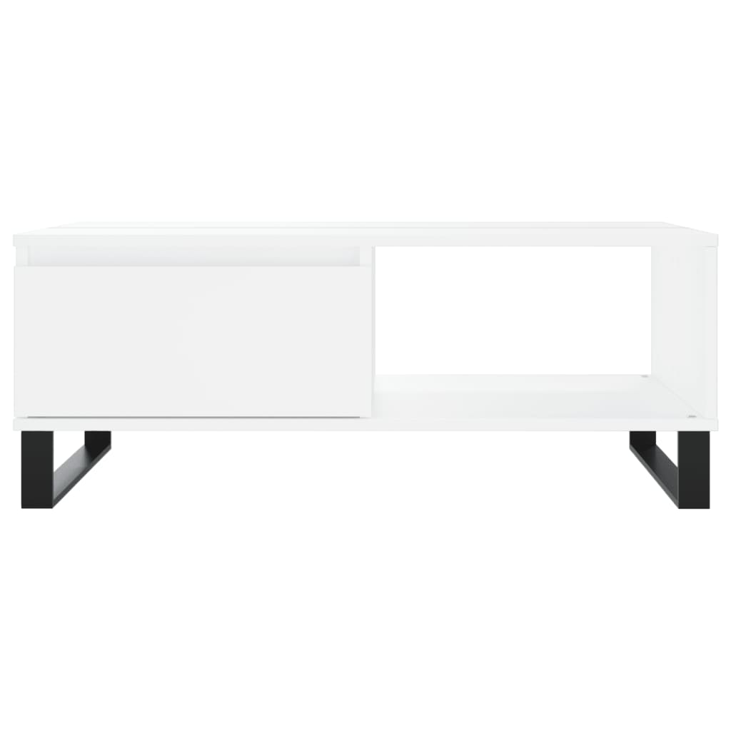 Table basse blanc 90x60x35 cm bois d’ingénierie - Tables basses