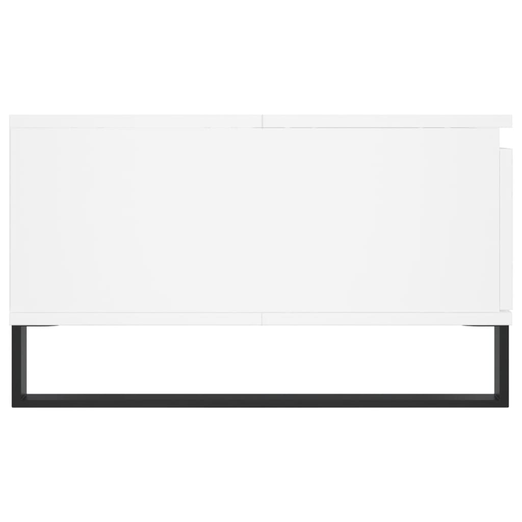 Table basse blanc 90x60x35 cm bois d’ingénierie - Tables basses