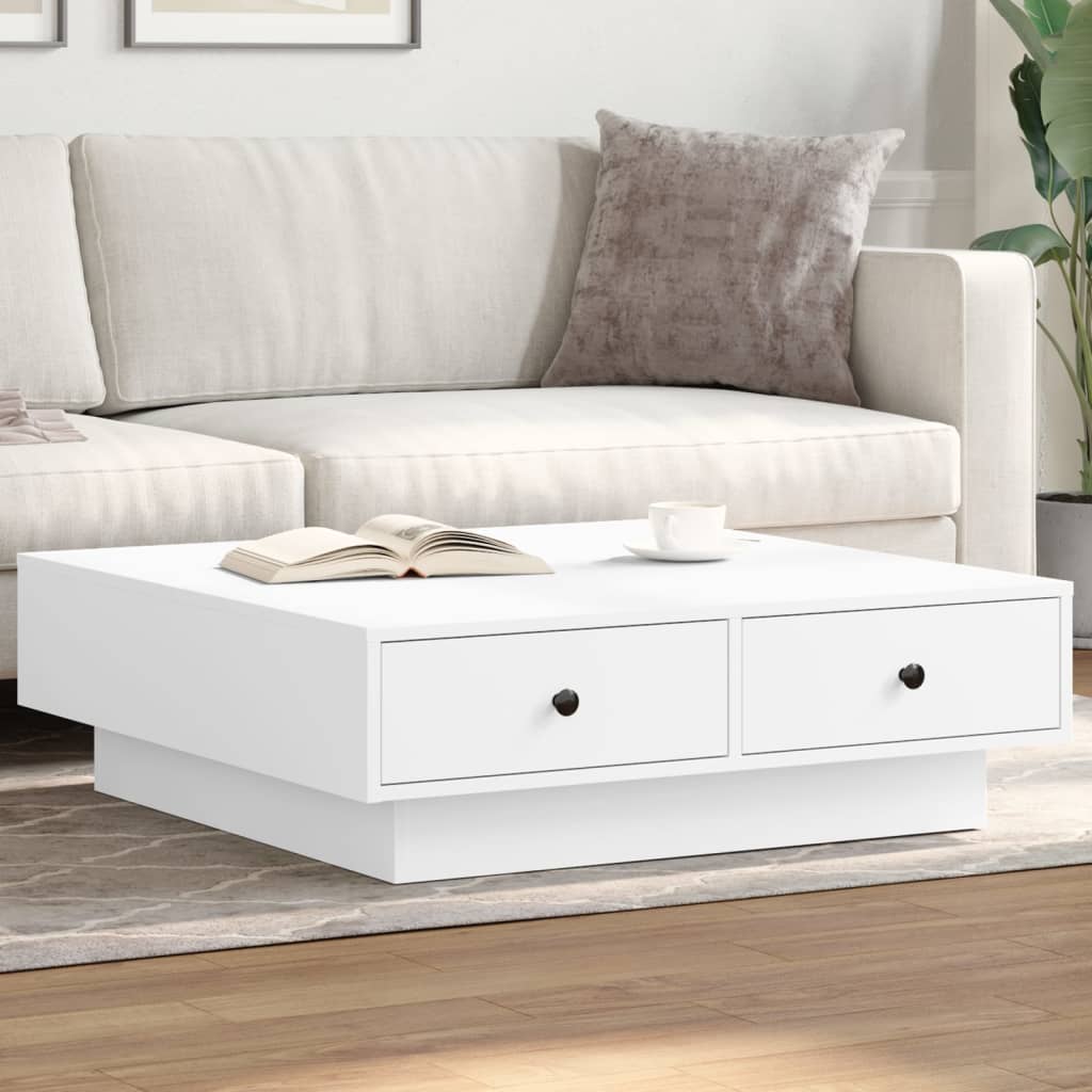 Table basse Blanc 90x90x28 cm Aggloméré - Tables basses