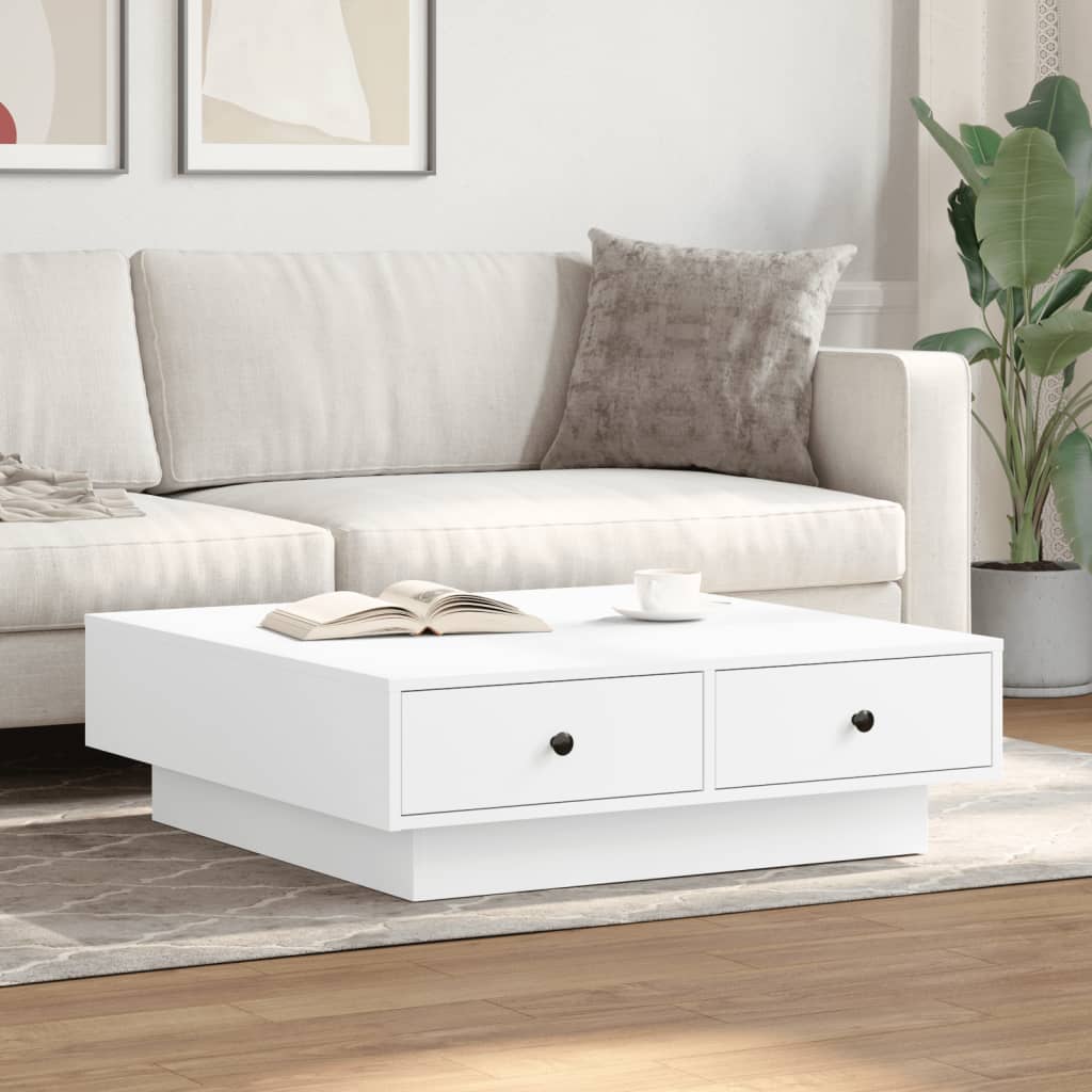 Table basse Blanc 90x90x28 cm Aggloméré - Tables basses