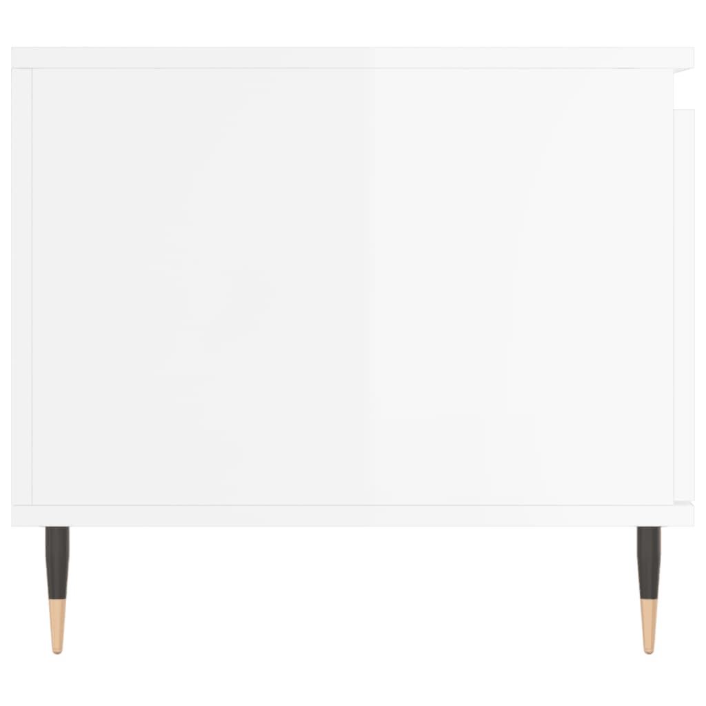Table basse Blanc brillant 100x50x45 cm Bois d’ingénierie - Tables basses