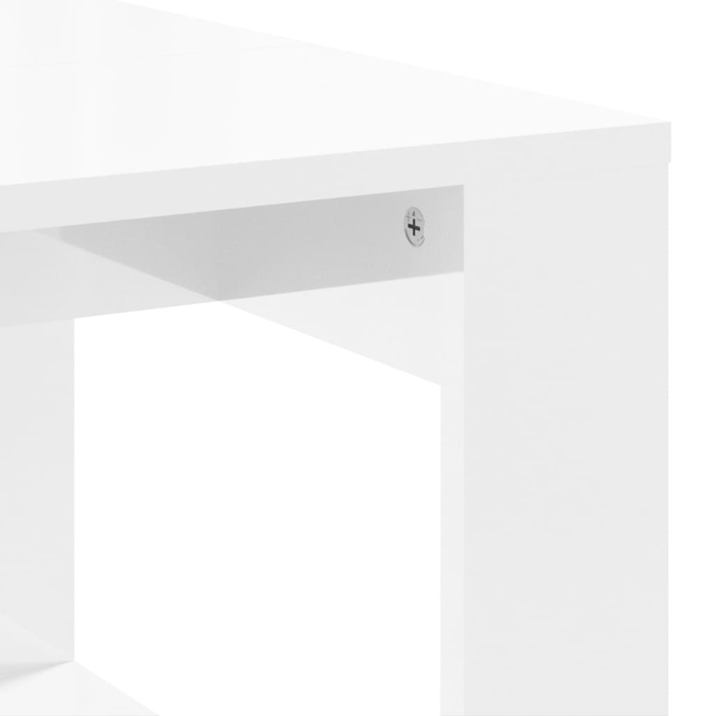 Table basse blanc brillant 102x50x35 cm bois d’ingénierie - Tables basses