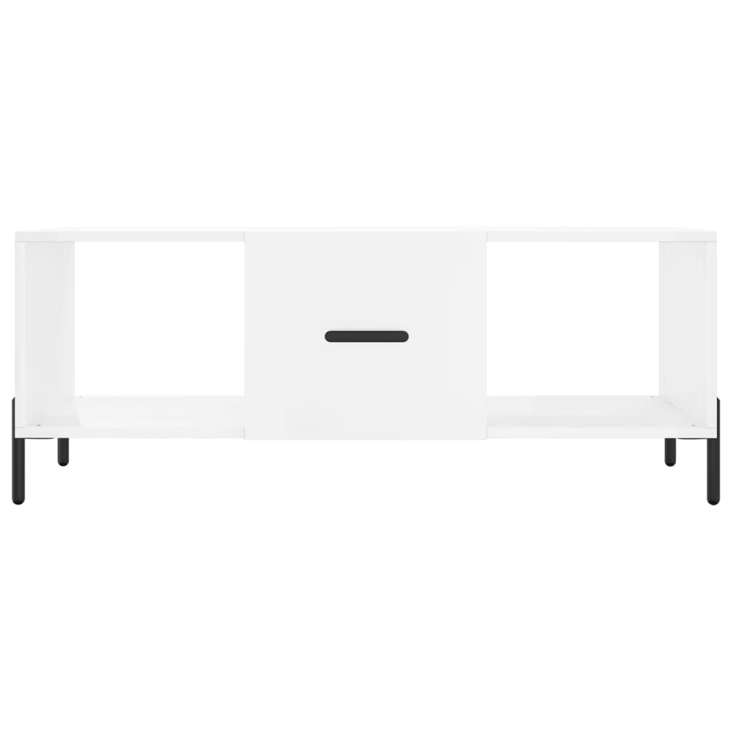 Table basse Blanc brillant 102x50x40 cm Bois d’ingénierie - Tables basses