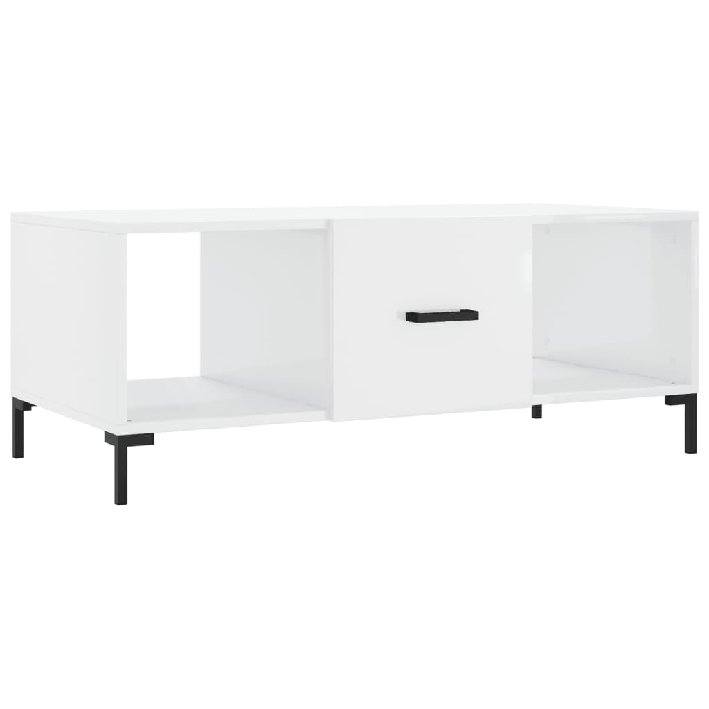 Table basse Blanc brillant 102x50x40 cm Bois d’ingénierie - Tables basses