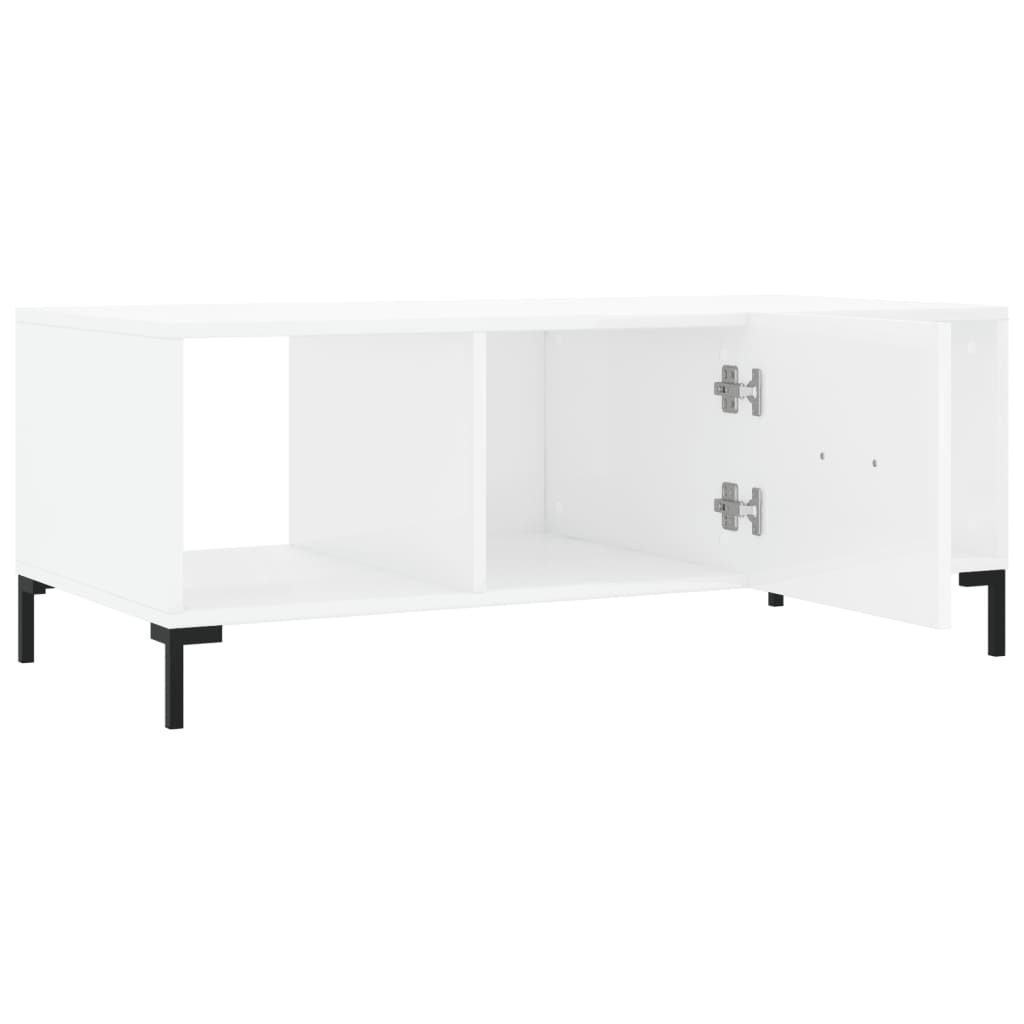 Table basse Blanc brillant 102x50x40 cm Bois d’ingénierie - Tables basses