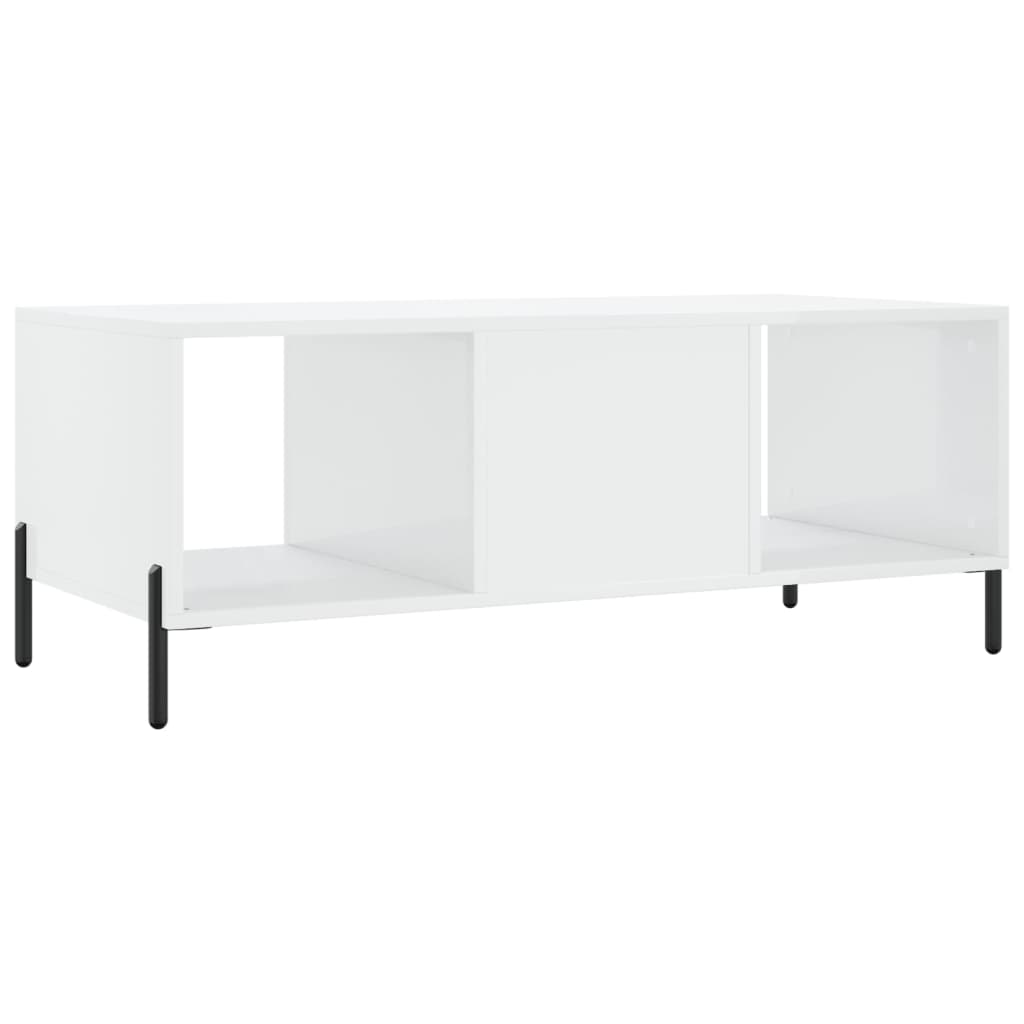 Table basse Blanc brillant 102x50x40 cm Bois d’ingénierie - Tables basses