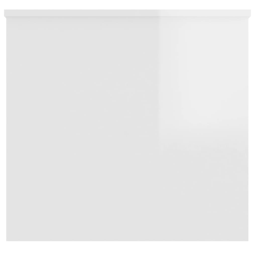Table basse blanc brillant 102x55,5x52,5 cm bois d’ingénierie - Tables basses
